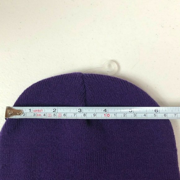 Vintage New Era Los Angeles Lakers Logo Embroidered NBA Beanie Knit Hat LA Cap - Picture 8 of 9